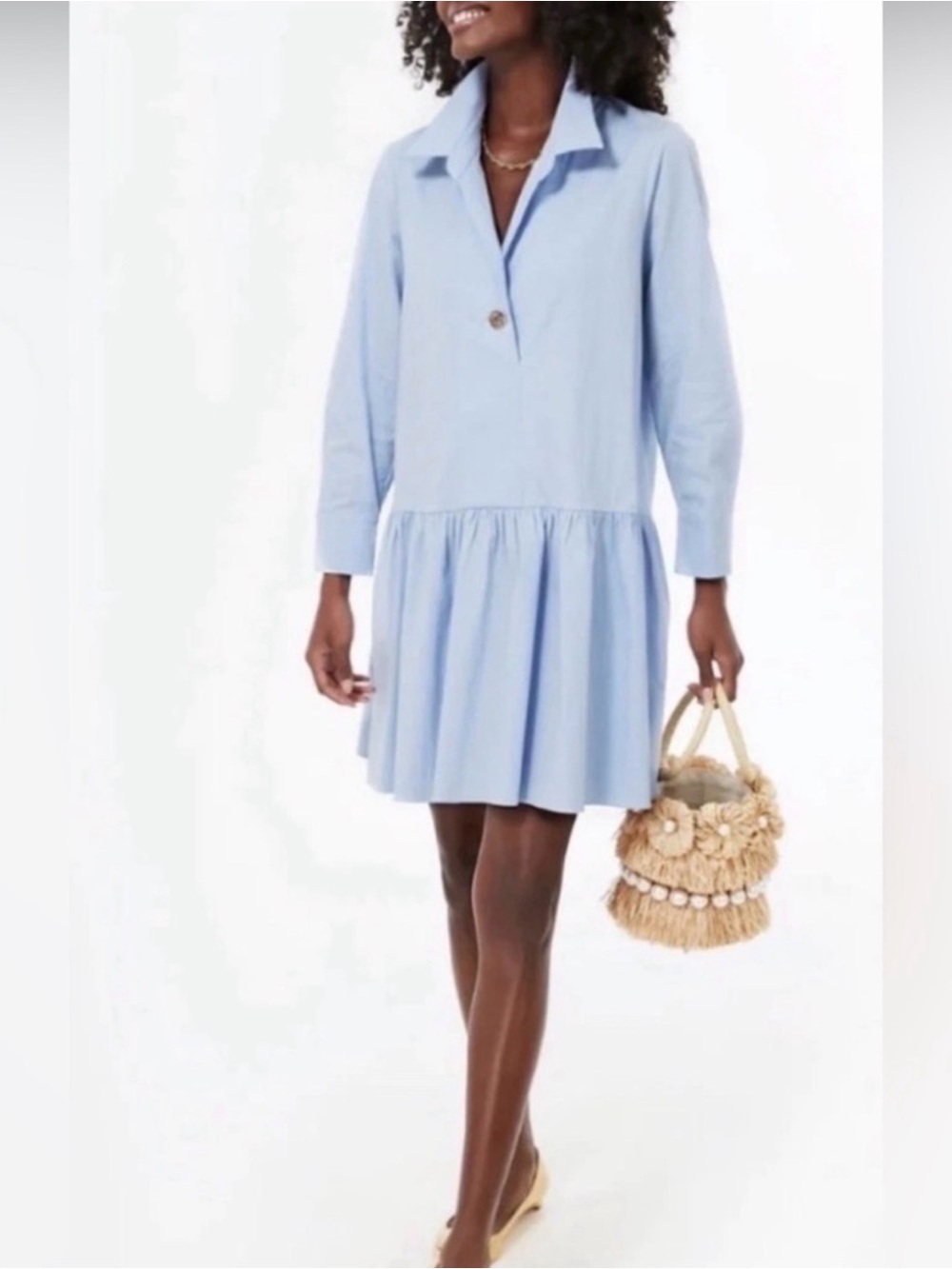 Tuckernuck Pomander Place Cleia
Blue Drop Waist Mini Dress